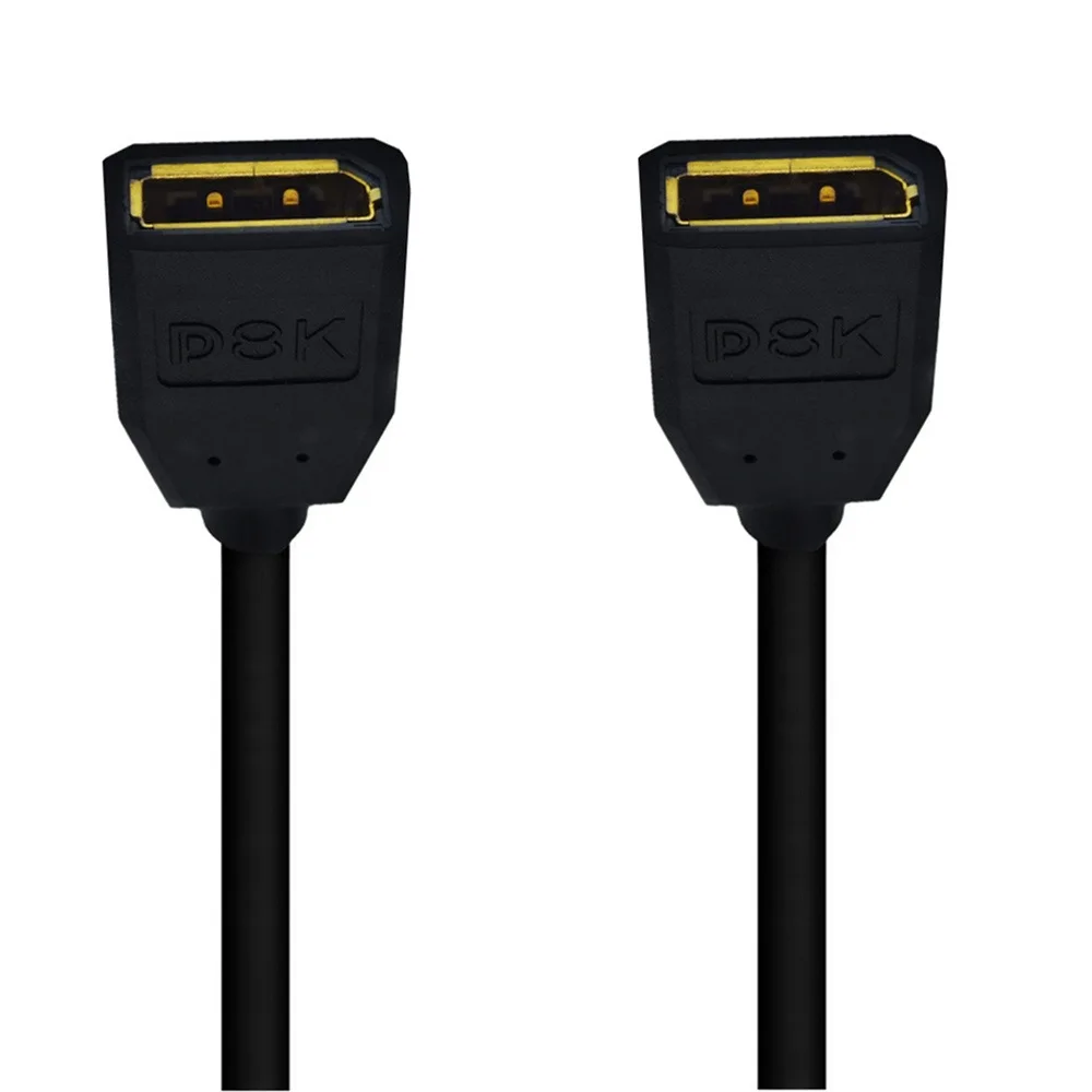 Câble d'extension DisplayPort DP 1.4, 30cm, 8K @ 60Hz, 4K @ 144Hz, HDR, haute vitesse, 32.4Gbps, port d'affichage femelle vers Displayport femelle