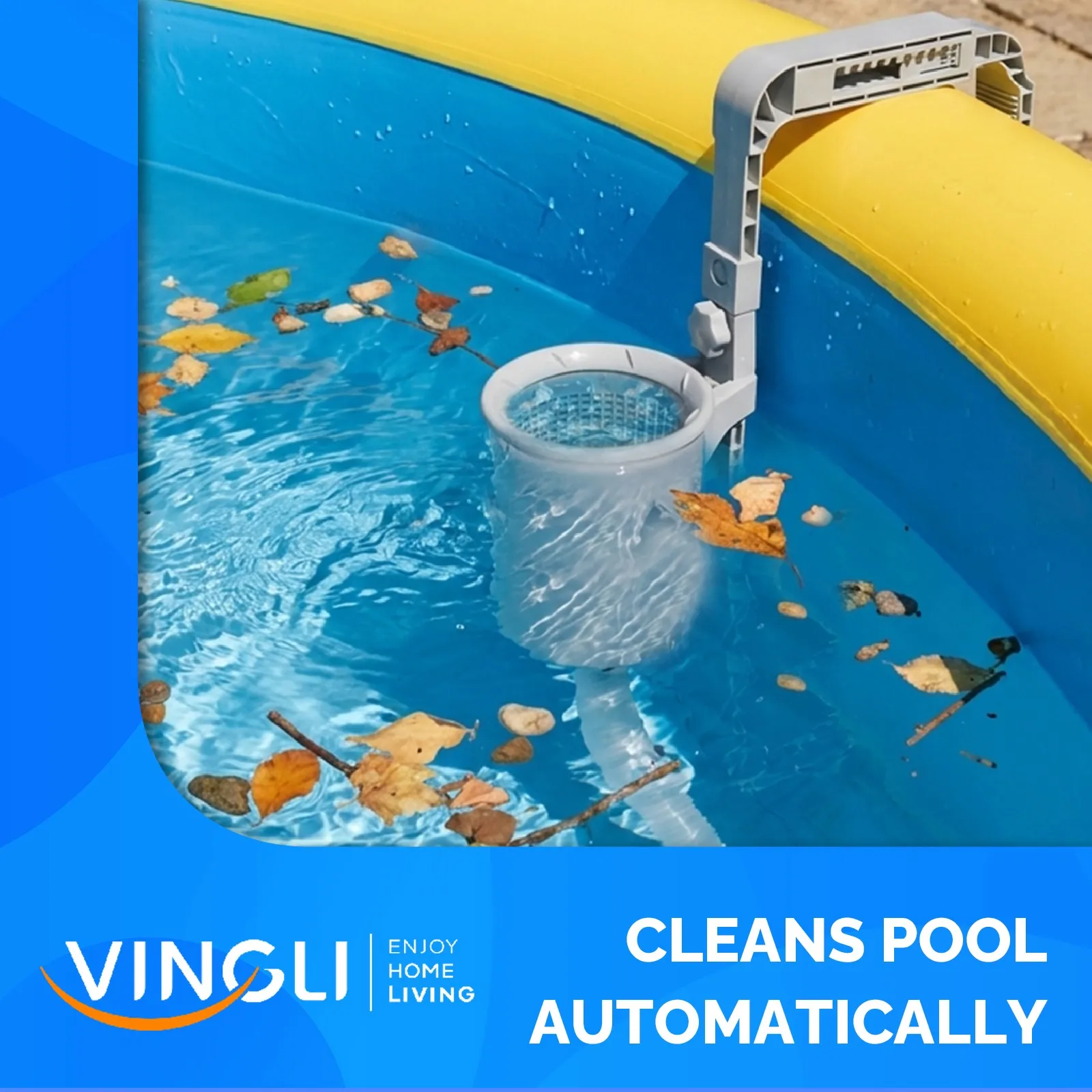 

Adjustable Height Above Ground Pool Surface Skimmer Outdoor Metal Frame Pool