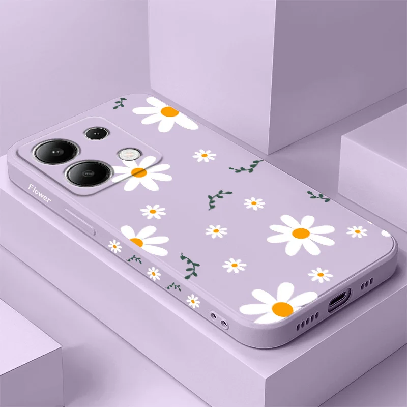 Grass Daisy Cassa Del Telefono Per Xiaomi Redmi Nota 14 13 12S 11 11S 10 10S 9 9S Pro Plus 4G 5G Copertura In Silicone Liquido