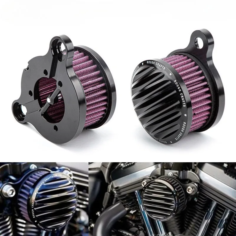 

Vintage CNC Aluminum Air Filter Motorcycle Air Cleaner Intake Systems Universal Motorbike Accessories for Davidson Harley
