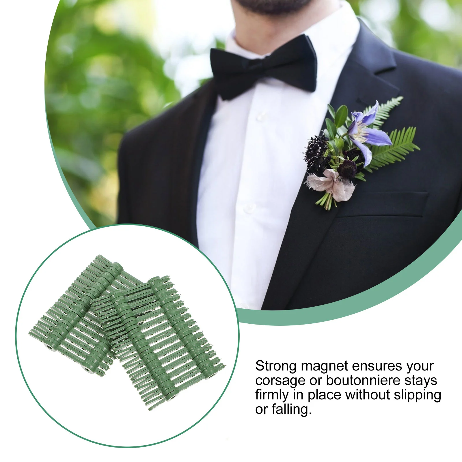 

30 Pairs Corsage Clip Holder Pin Brooch Portable Boutonniere Magnet Flower Plastic Miss Magnetic