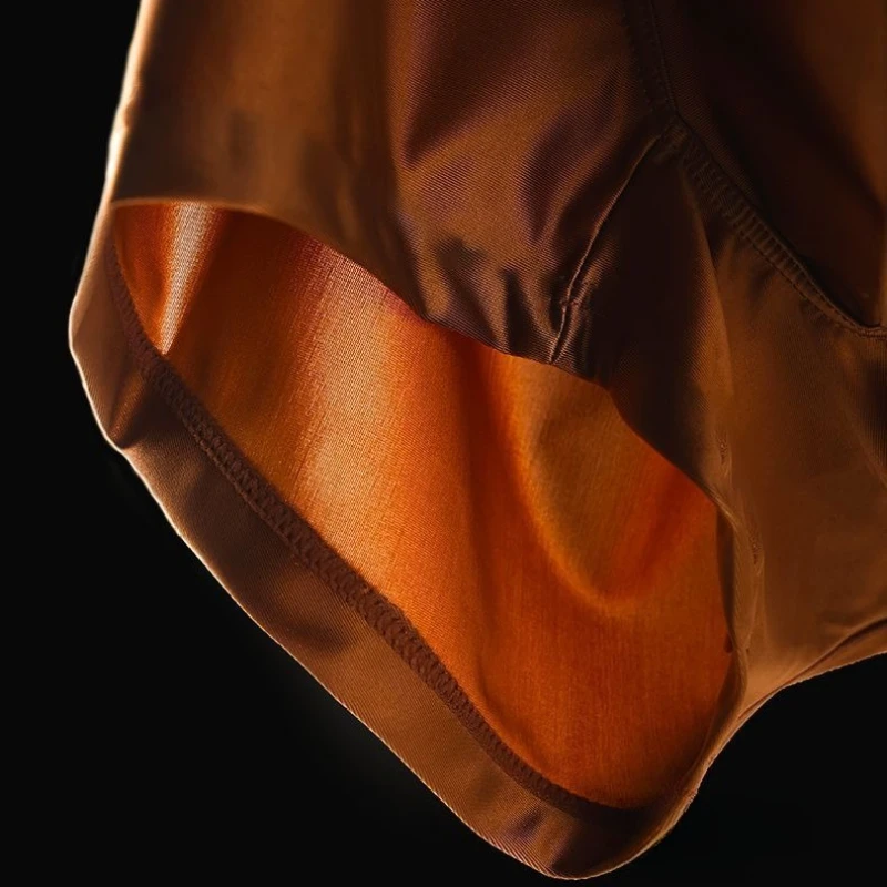 Satin Light Luxury Men's Ice Silk Briefs Men's Mulberry Silk 10A Antibacterial Base 0 Sense Premium Shorts Head Comfort Sexy - Image 6