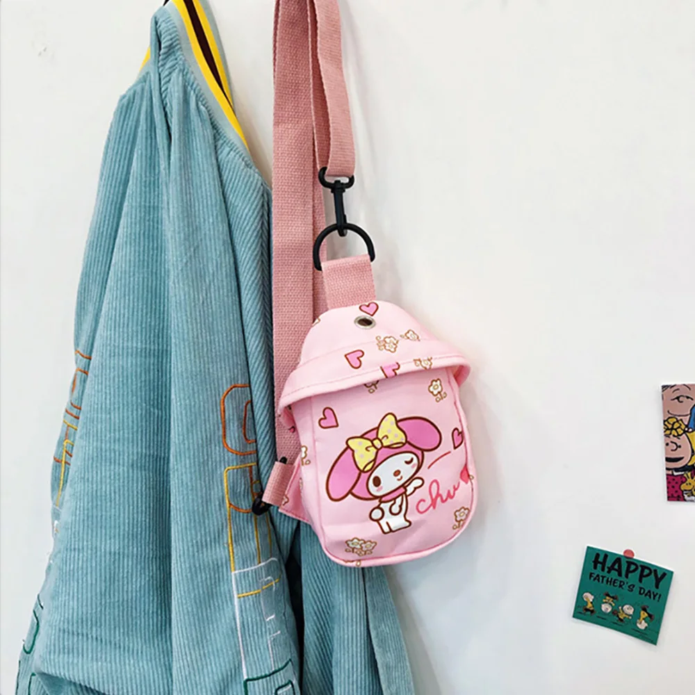 Sanrio Chest Bag Cute Cartoon Messenger Tote Kawaii Shoulder Bag Coin Purse Mymelody Cinnamorol Anime Backpacks Bagpack for Kids