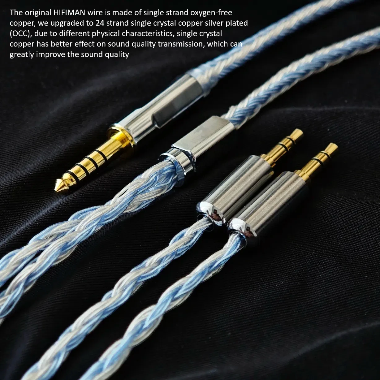 Compatible with HIFIMAN HD400se, Edition XS, Arya, Ananda Headphone 24 core Upgrade Cable, 4.4mm Balanced 3.5mm with mic