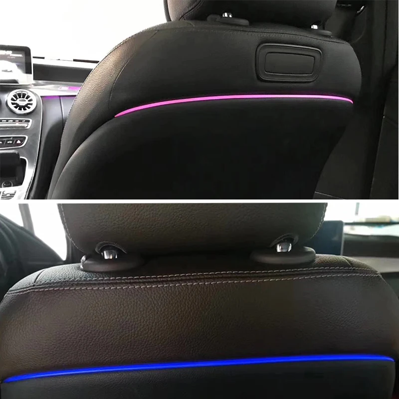 PMFC Ambient Light Rear Seat Light Backrest Luminous Light Modified 64 Colour For Mercedes Benz C Class W205 GLC X253