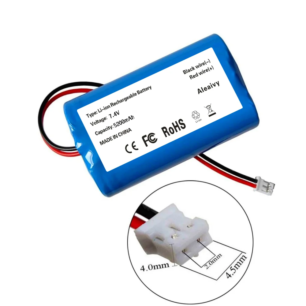 

7.4V 5200mah 18650 li-ion rechargeable battery pack with PH2.0 Plug 18650-2S lithium battery For megaphone speaker parts.