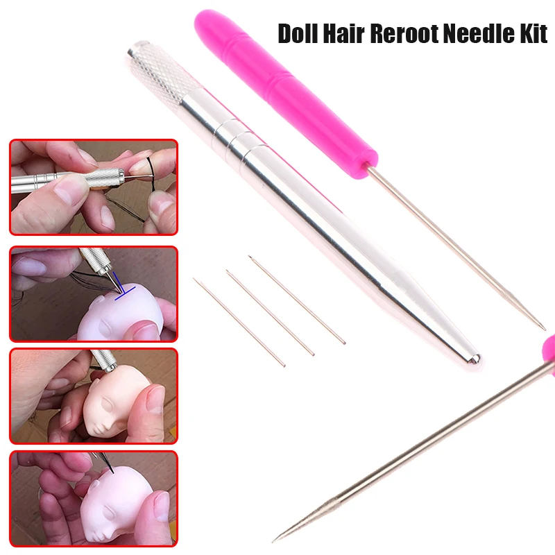 1 مجموعة دمية الشعر Reroot إبرة عدة إعادة طلاء الطفل رئيس تولد من جديد أدوات تأصيل شعر مستعار صنع لوازم الملحقات