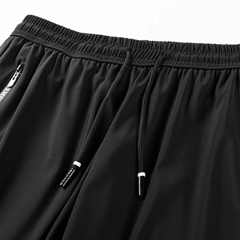 Men Plus Size Running Shorts 6XL 7XL Big Size Ice Silk Stretchy Summer Beach Short Pants Quick DryBreathable Black Casual Shorts