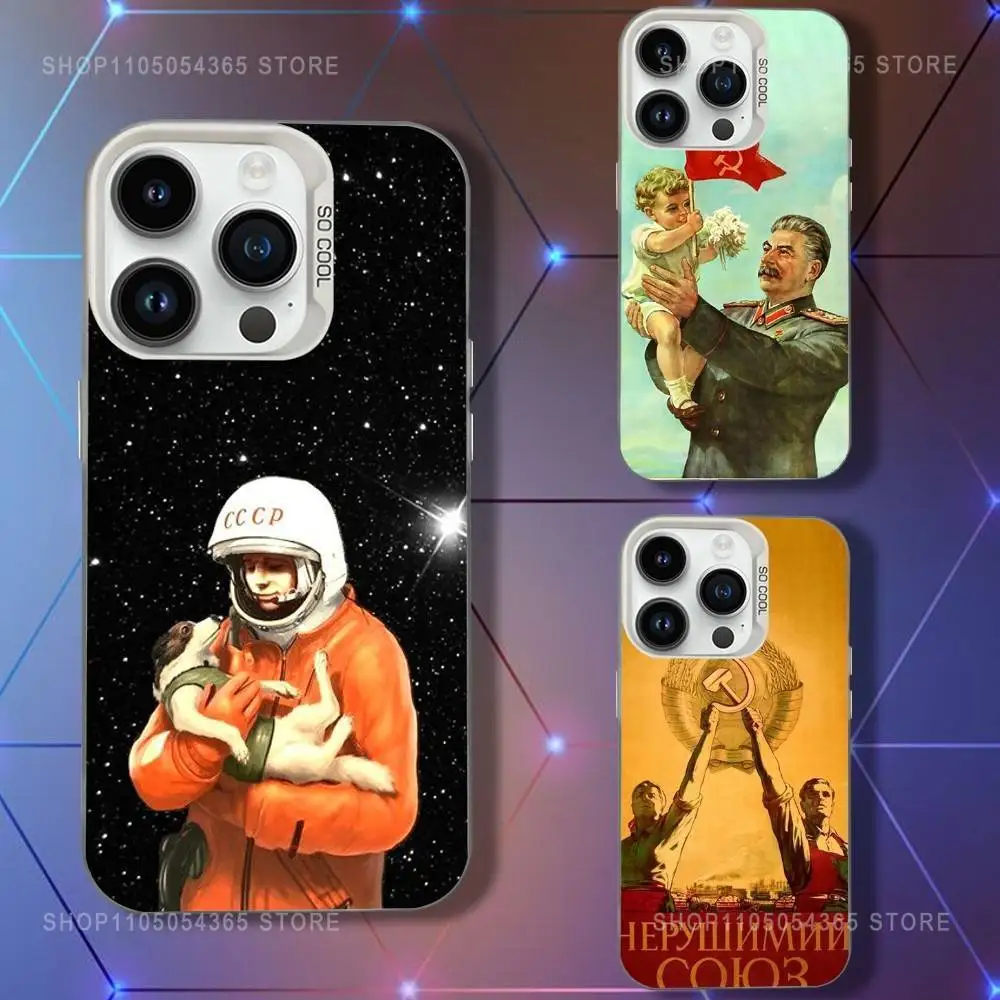 

Russians U-USSR CCCPS Phone Case For iPhone 16,15,14,13,12,11,Pro,XS,Max,Plus,Mini,SE White Candy Matte Shockproof Cover