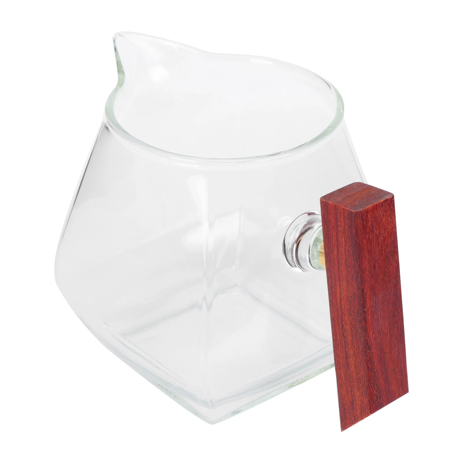 

1pc Wooden Handle Glass Gongdao Cup Heat-Resistant Dispenser For Green Black Scented Japanese Style Transparent Teacup Public