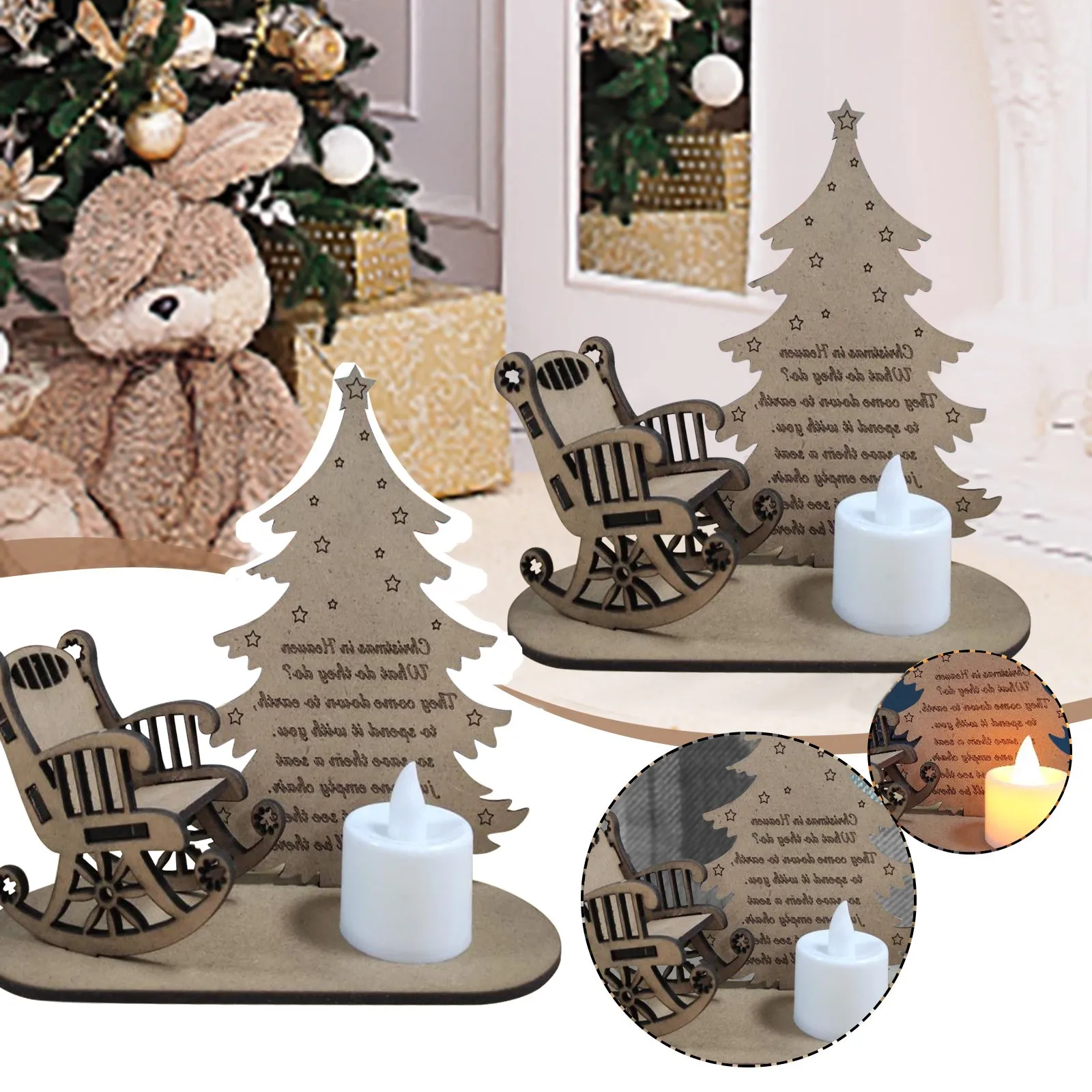 Christmas Corrugated Cardboard Candle Ornament To Remember Someone Merry Christmas Memory Tealight Candlestick Holders