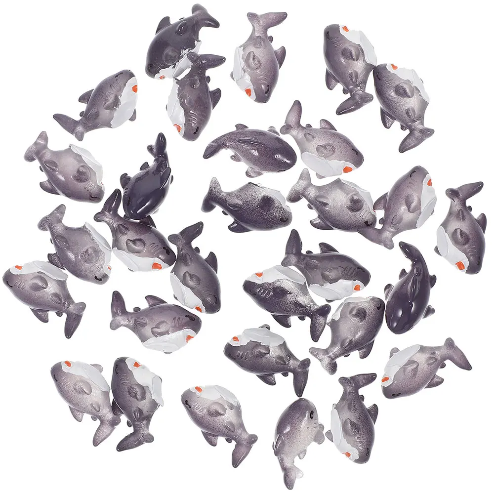 

20pcs Miniature Shark Statue Resin Figurines Lifelike Ocean Animal Decor Bonsai Ornaments Home Decoration