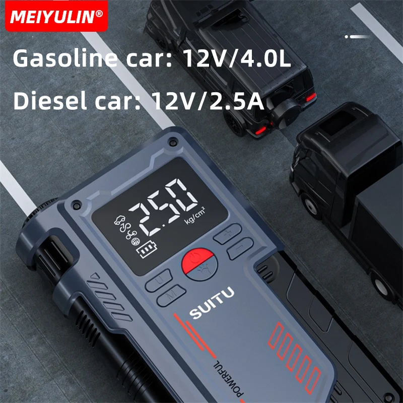 1000A Car Jump Starter Air Pump Portable Power Bank 10000mAh Auto Starting Tyre Inflator Air Compressor Cars Battery Booster