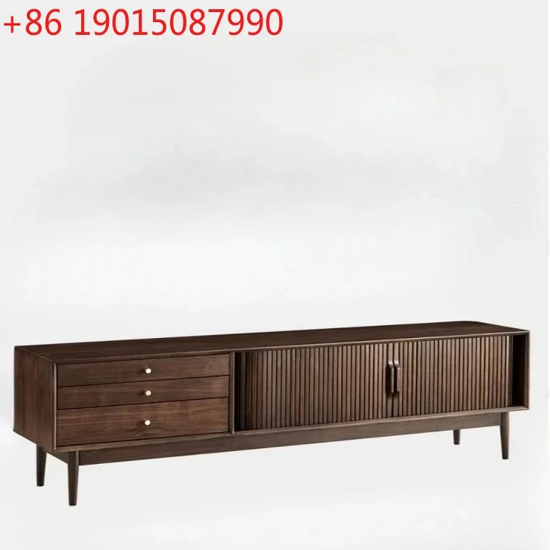 

ТВ-тумба из массива североамериканского чёрного ореха, светлый роскошный стиль, для гостиной, в скандинавском ретро-стиле, из чёрного ореха.