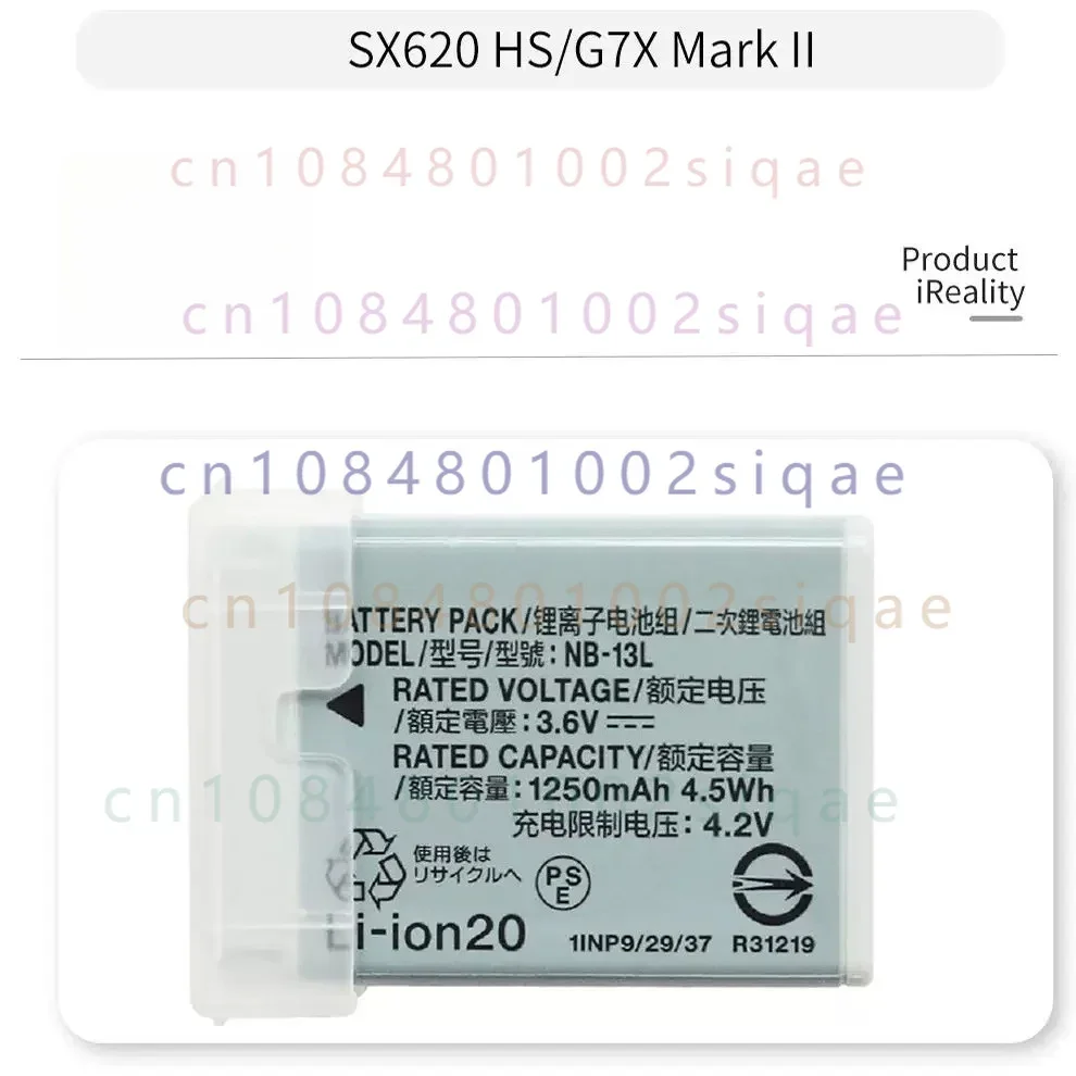 Suitable for Canon original NB-13L batteries for cameras including G7X2, G7X3, G5X, G9X, SX720 and SX730