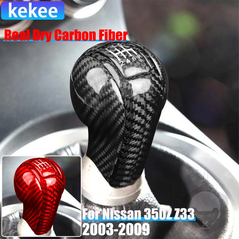 

Real Dry Carbon Fiber Car Accessories Gear Shift Knob Decorative Trim For NISSAN 350Z Z33 2003 2004 2005 2006 2007 2008 2009