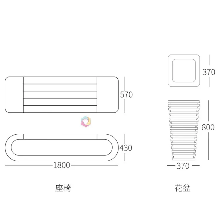 Glass fiber reinforced plastic solid wood combination leisure chairs shopping mall public rest area sitting stool