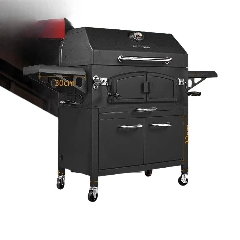 

American style villa courtyard grill, home outdoor charcoal lamb leg grill bbq