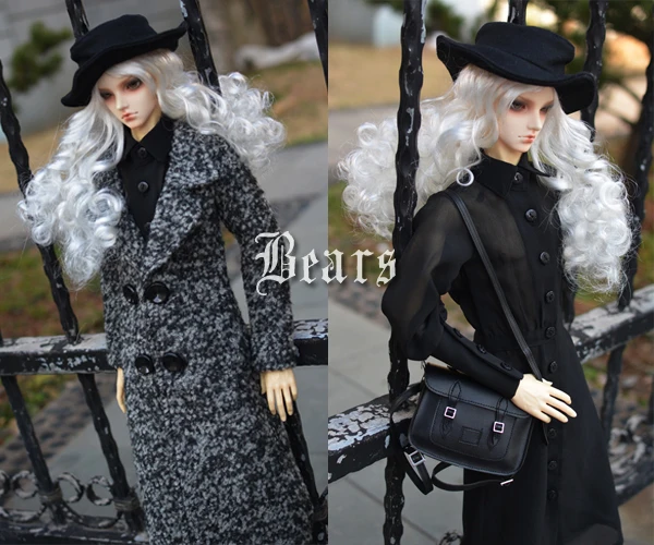 BJD Doll Clothes Coat Shirt Pearl Coat Black Chiffon Long Shirt For 1/3 BJD SD DD SD13 SD17 POPO68 Uncle SSDF Doll Accessories