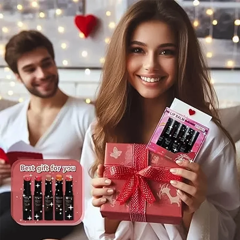 5-pak przyciemniany balsam do ust z brokatowym pudrem Stocking Stuffers prezenty przyciemniana pomadka prezenty na dzień matki makijaż nawilżający