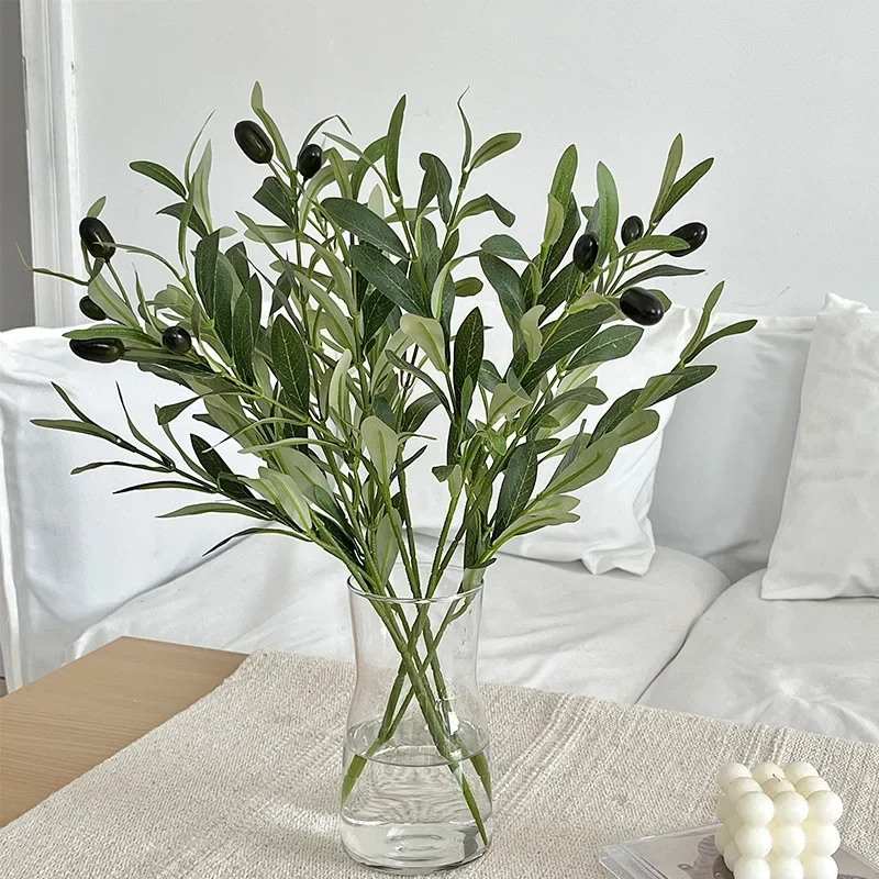 4 fork Artificial Olive Leaf Home Decoration Olive Branch Artificial Green Plant Flower Arrangement Photography Prop