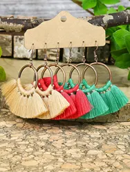 Bohemian Style Multi-Color Tassel Earrings&Versatile&Can Be Worn For Daily Parties Gatherings&Holiday Gifts