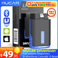 MUCAR DriverScan OBD2 Scanner Bluetooth, Bi-directional scan Tool OE Level All System Diagnostic Active Test 15 Service Function