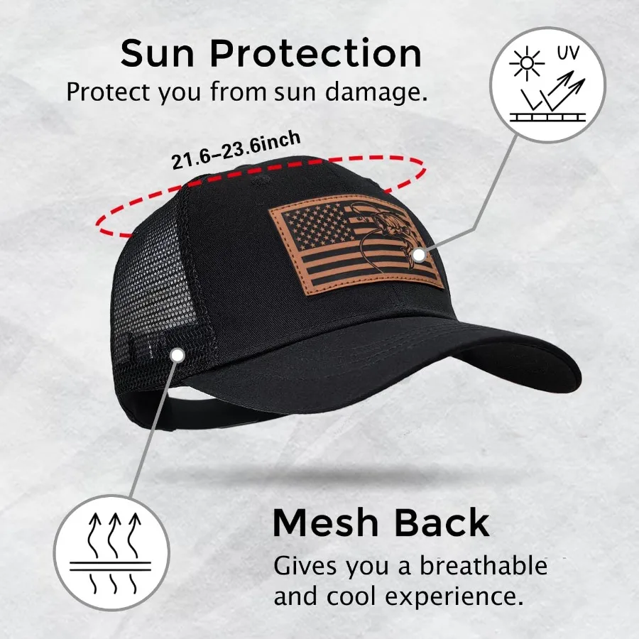 هدايا الصيد للرجال، قبعة العلم الأمريكي، قبعة صيد على طراز سائق الشاحنة للأب، مثالية لعيد الأب وعيد الميلاد وأعياد الميلاد في الهواء الطلق