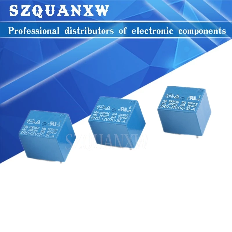 5PCS/lot 4pin 5pin Relays SRD-05VDC-SL-A SRD-12VDC-SL-A SRD-24VDC-SL-A SRD-48VDC-SL-A 05V 12V 24V 48V