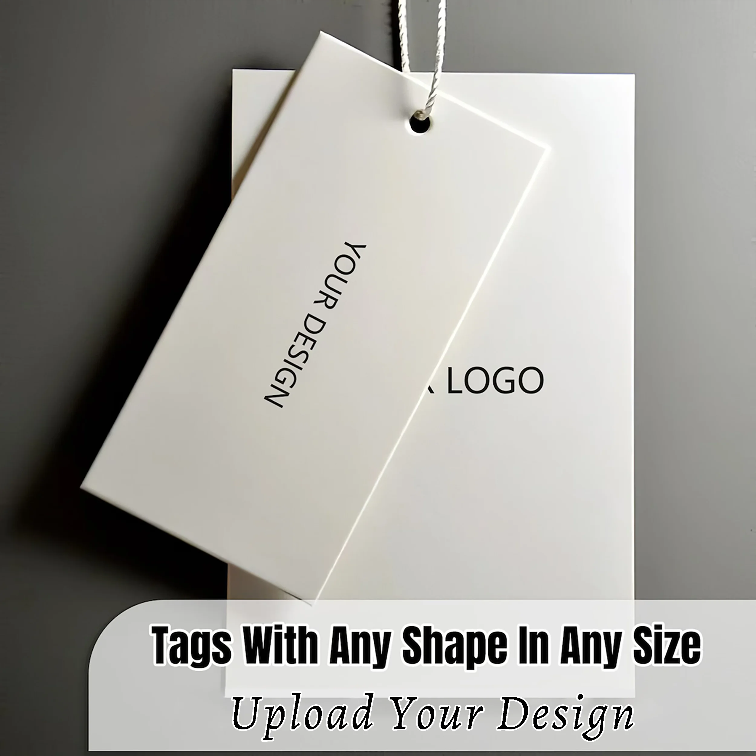 50-300 ملصقات علامات تعليق مطبوعة مخصصة للقماش علامات تعليق ورقية مخصصة ملصق مصنوع يدويًا مع أوتار للاستخدام التجاري المختلف