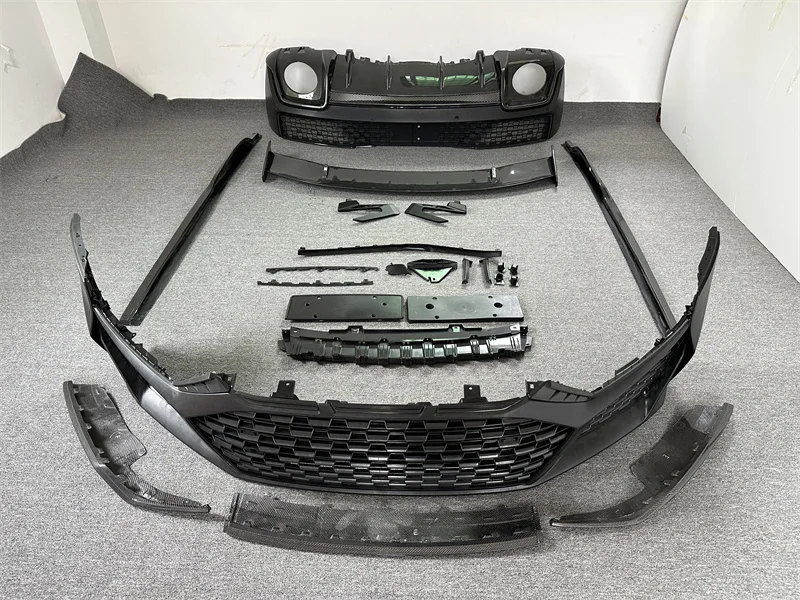 For R8 2021 PP plastic body kit with grille, front bumper, side skirt lip diffuser, automotive parts