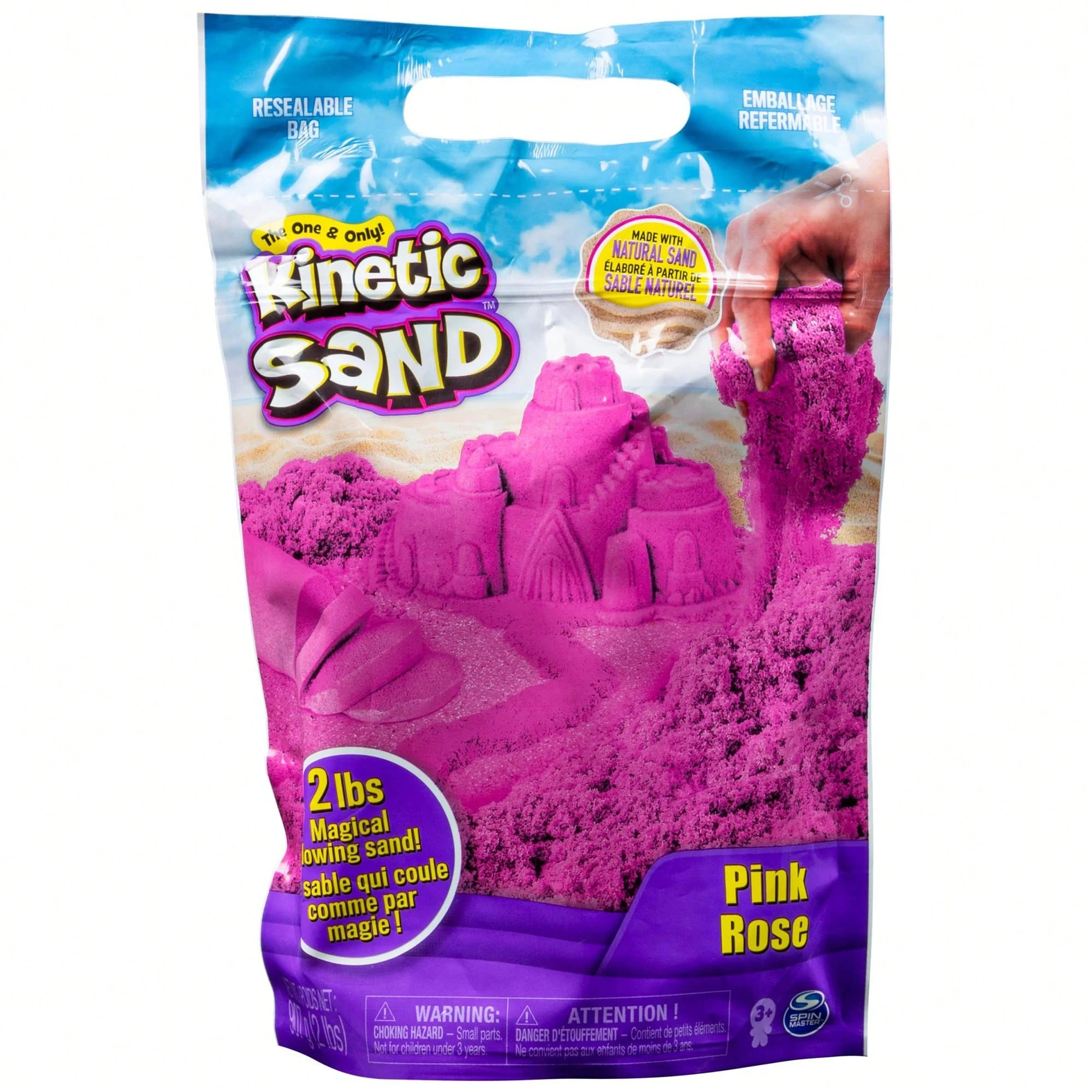 

Kinetic Sand, The Original Moldable Sensory Play Sand, Pink, Brown,Blue,Green,Purple, 2 Lb. Resealable Bag, Ages 3+