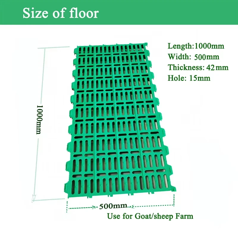 100*50 cm High Quality Reinforced Goat Sheep Plastic Slatted Flooring Goat Shed Slat Floor for Goat Sheep Farm