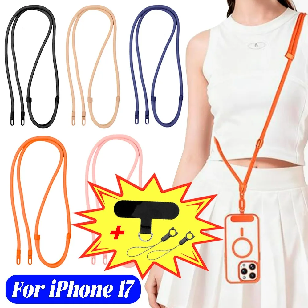 

Регулируемый шейный ремешок для мобильного телефона, ремешок через плечо с двумя подвесными веревками, одна прокладка для большинства чехлов для мобильных телефонов с полным покрытием