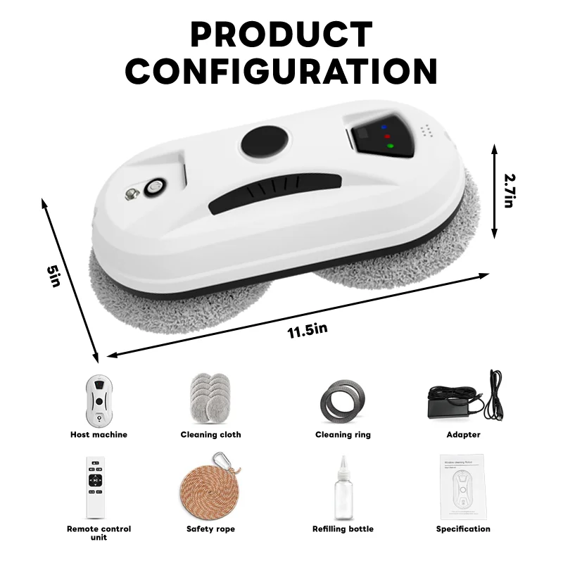 Робот-пылесос, интеллектуальное планирование маршрута, 2800 Па, всасывающее устройство для мытья окон, пульт дистанционного управления для дома