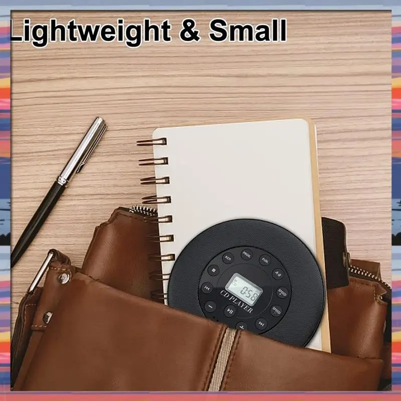 AC18(Guaranteed) Built-In Mic MP3 Compatible Portable CD Player Anti-Skip Audio Device For Car Speakers With Recording Functiona