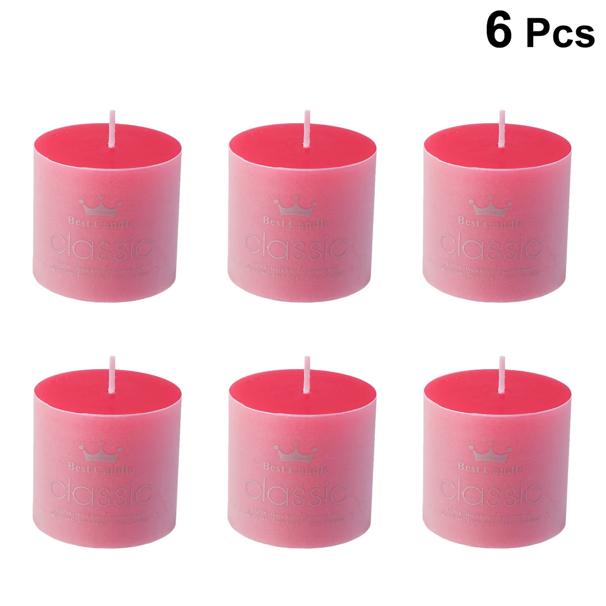 

6pcs Eco-Friendly Paraffin Birthday Smokeless 15Hrs Burn Time Luxury Decorative Candles For Wedding Party Home Hotel