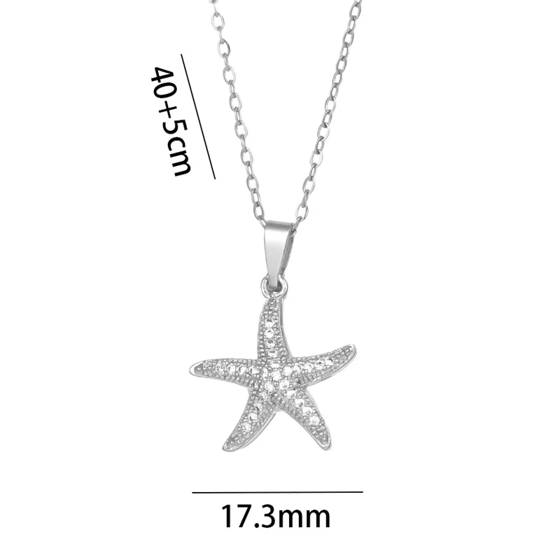 Luxury Pearl Starfish Pendant Necklace For Women Girls Exquisite Titanium Steel Clavicle Chain Jewelry Accessories Gifts