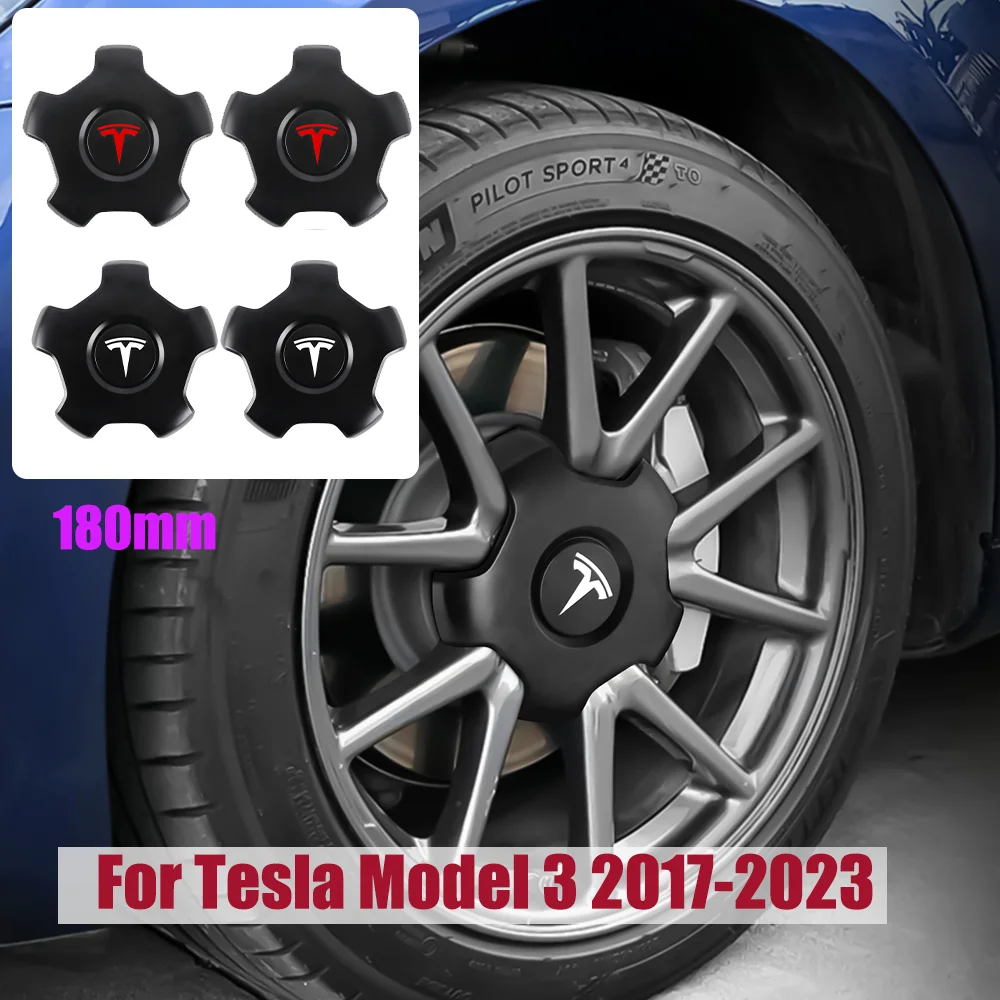 

4 шт., центральные колпаки из АБС-пластика, чехлы для ступиц, спортивные колпаки с пятью когтями, аксессуары для украшения автомобиля для Tesla Model 3 2017-2023