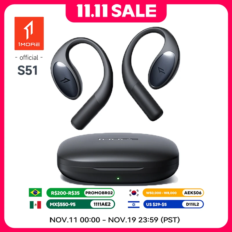 

1MORE S51 Open Ear Headphones Ear buds Wireless Bluetooth electronics Wateproof flash-sale earphones headset