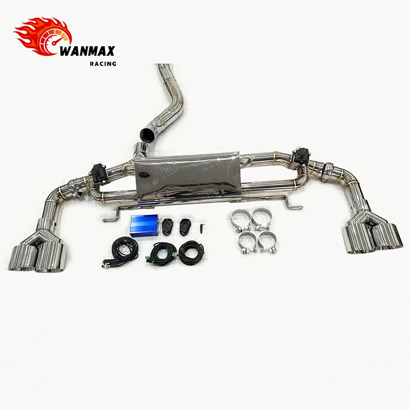 Style Quad Polished Tailpipes for 2016-2019  Q7 3.0T V6, Electronic Valve Exhaust System, In Stock Fast Shipping view 5