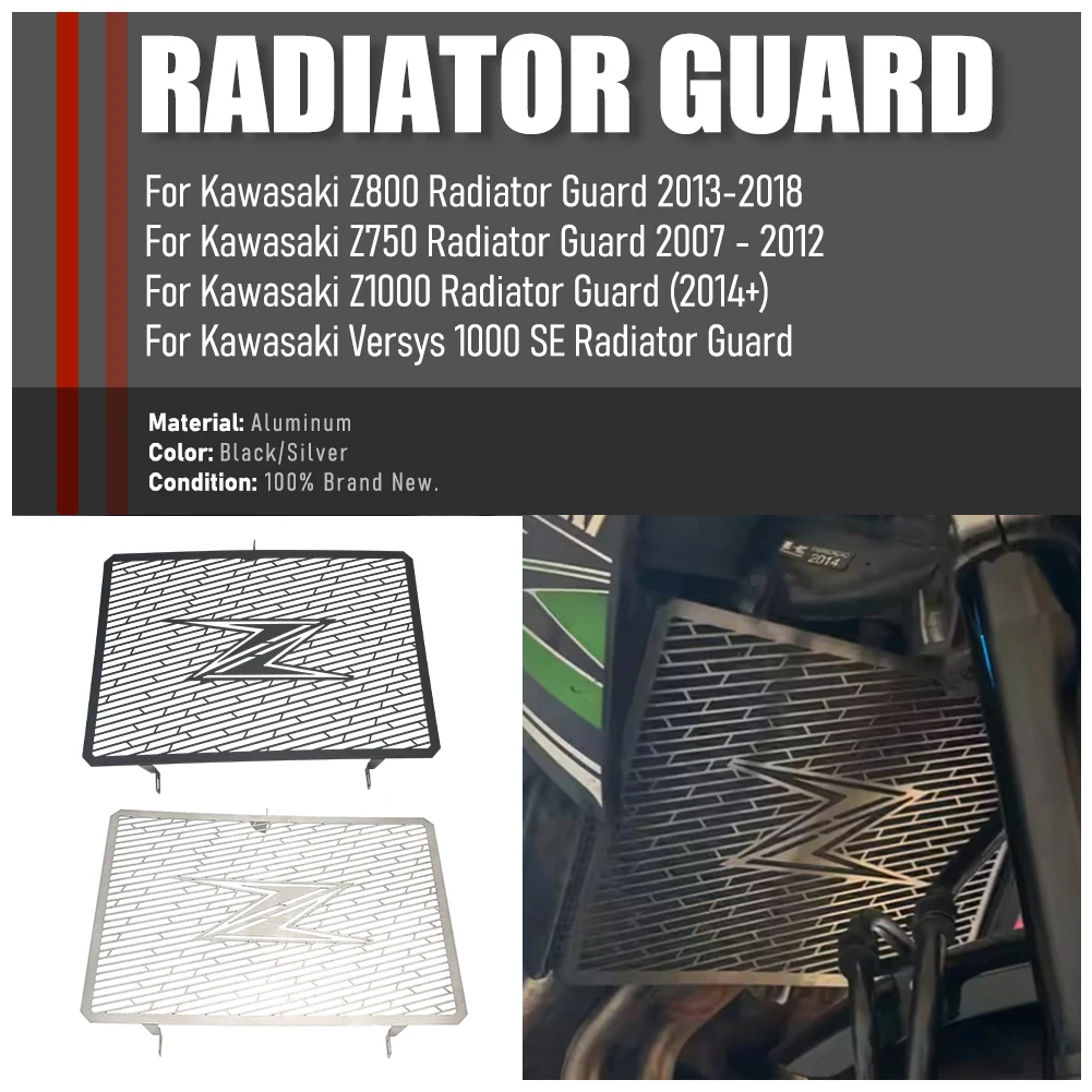

Z800 Z750 Z1000 Motorcycle Accessories Radiator Grille Guard Protector Cover For Kawasaki SX/R Versys 1000 SE Z1000SX Z1000R