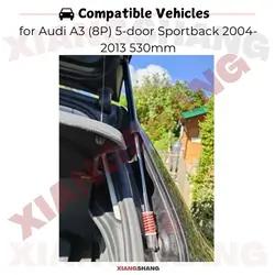 Auto Pop-Up Trunk Struts for Audi A3 (8P) 5-door Sportback 2004-2013 530mm Automatic Opening Gas Lift Supports with Springs