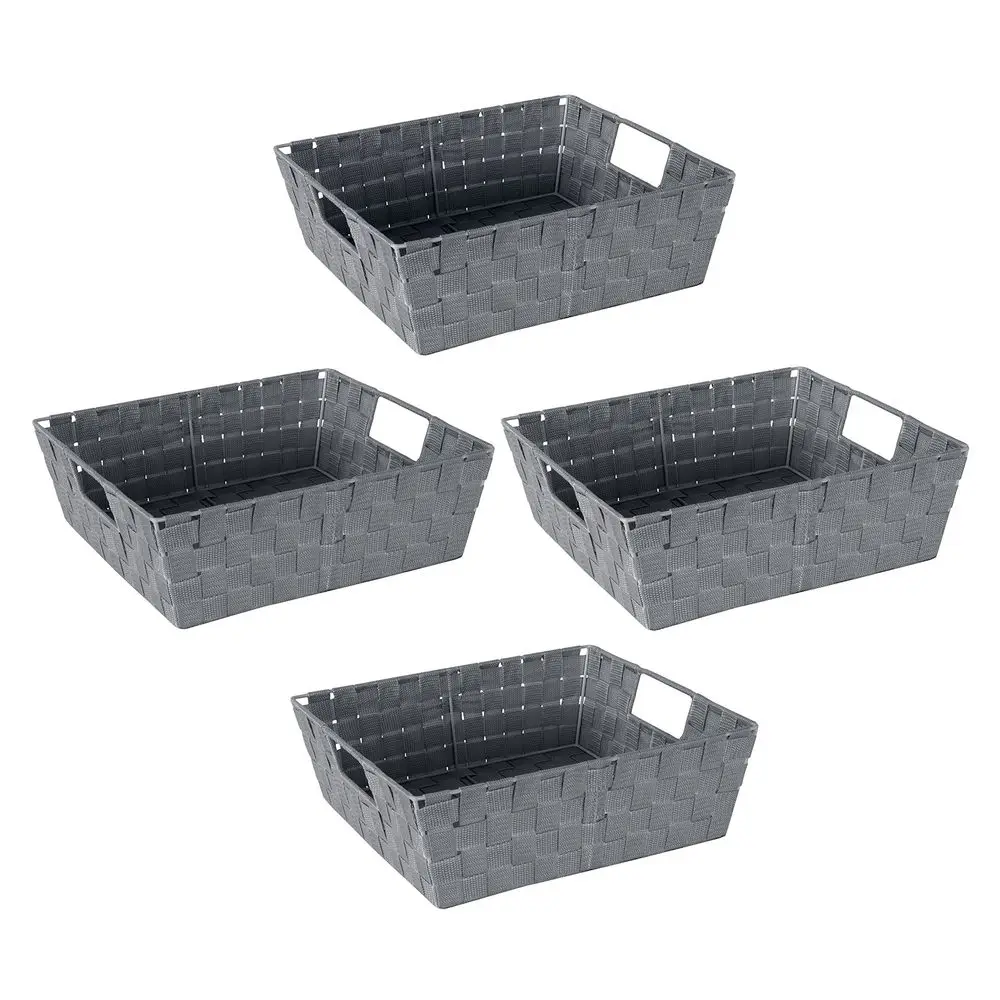 

Большая плетеная корзина-тоут с декоративными ремнями и встроенными ручками для хранения и организации вещей в шкафу, спальне, ванной, детской комнате.