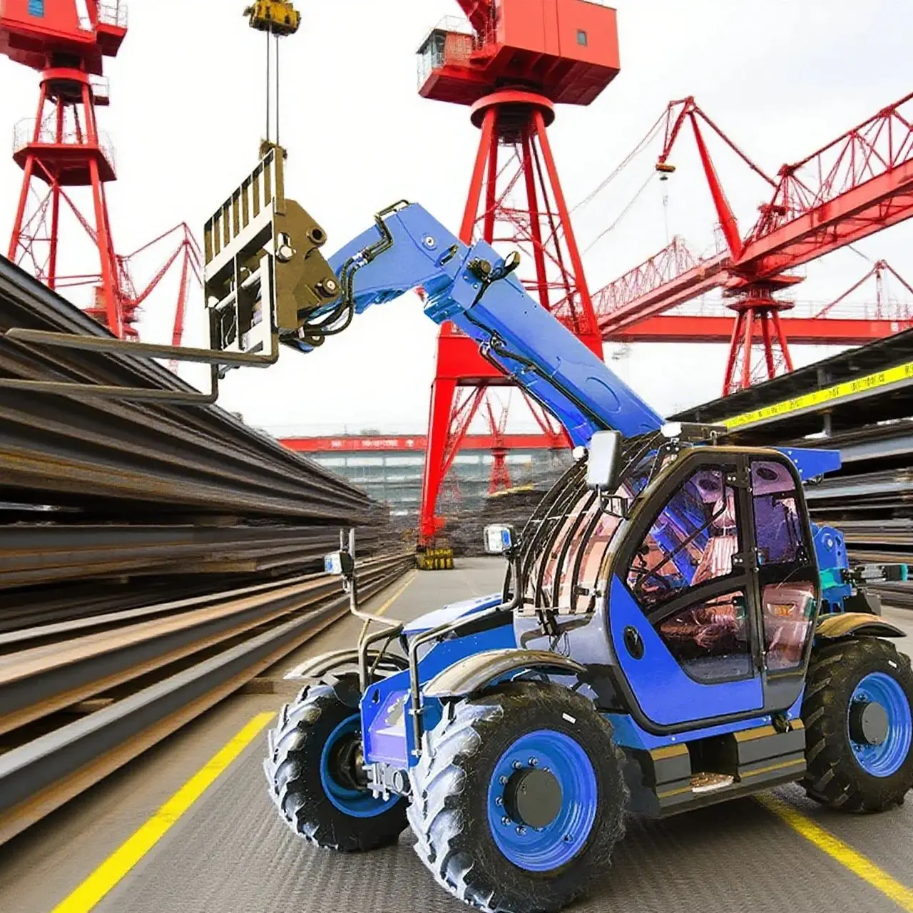 

Wheeled telescopic arm forklift EPA engine 1-year warranty farm project available with 50% discount