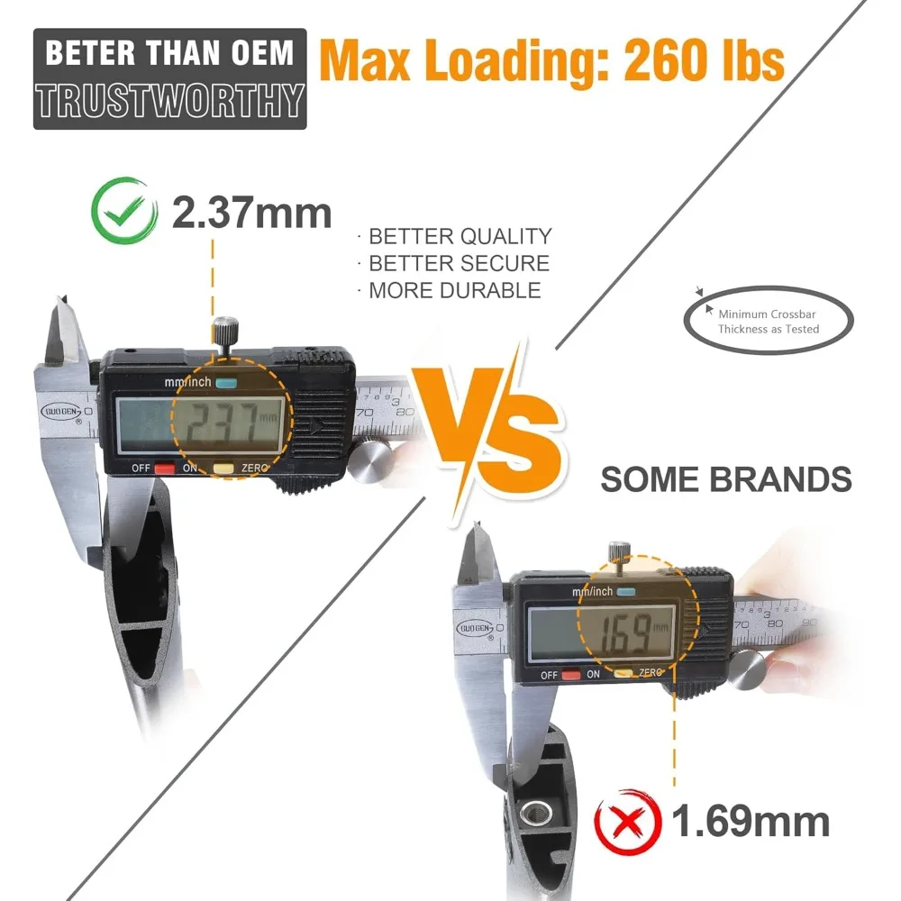 قضبان متقاطعة لرف السقف باللون الأسود القوي لموديلات Toyota Highlander وLexus TX الجديدة لعام 2024، جميع الدرجات، تدعم ما يصل إلى 26 وحدة