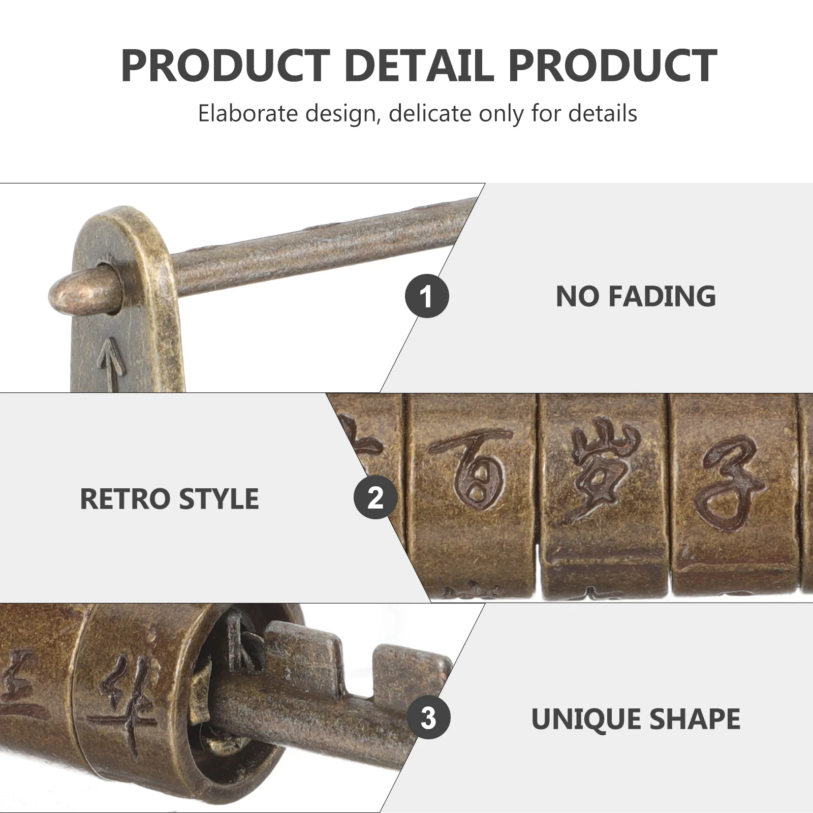 

Retro Vintage Combination Lock Zinc Alloy Carved Word Padlock For Suitcase Jewelry Box Cabinet Drawer Gift Security