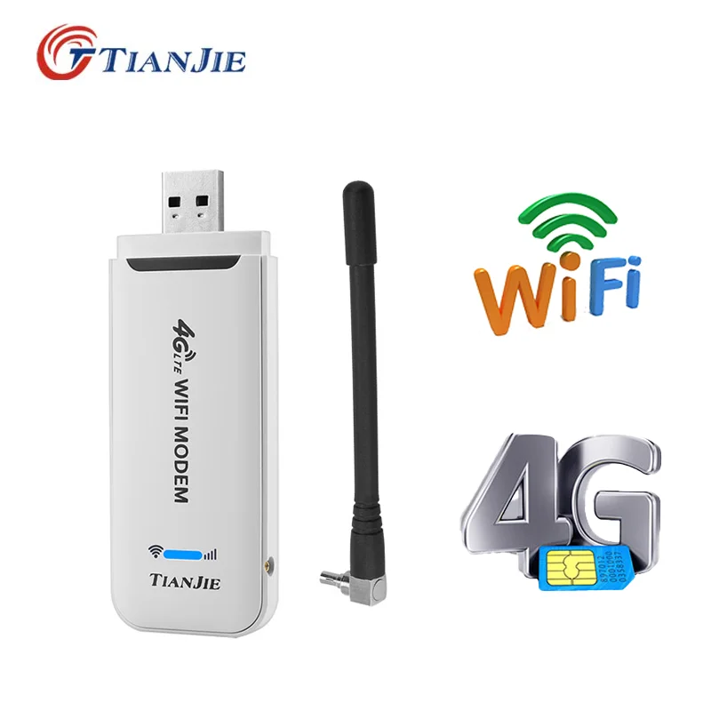 

Wi-Fi-роутер TIANJIE 4G, карманный беспроводной USB-модем с Micro SIM-картой, LTE, 4g, Wi-Fi, с антенной