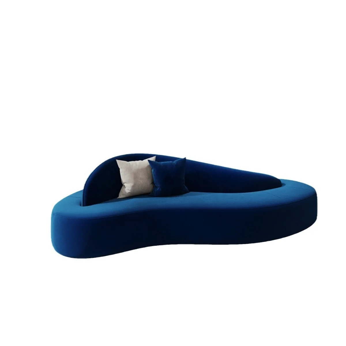 #Nordic Arc-shaped Flannel One Seat Sofa Removable Washable Cover High-density Sponge Filling for Small Apartment Living Room