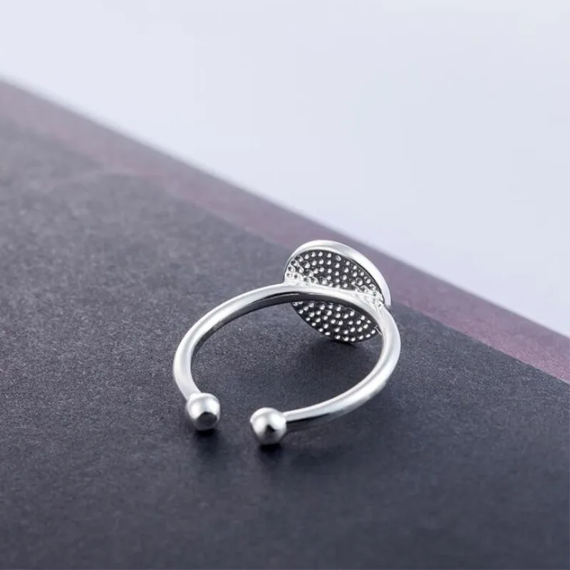 Women's 925 Sterling Silver Cute Lemon Orange Opening Ring